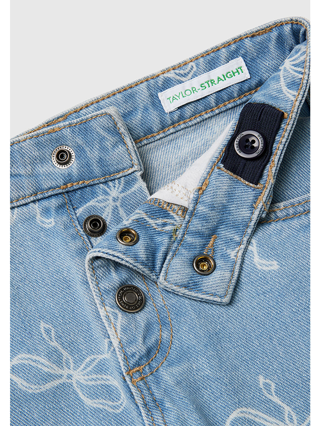 Karışık Kız Çocuk Üç Düğmeli Denim Pantolon-2