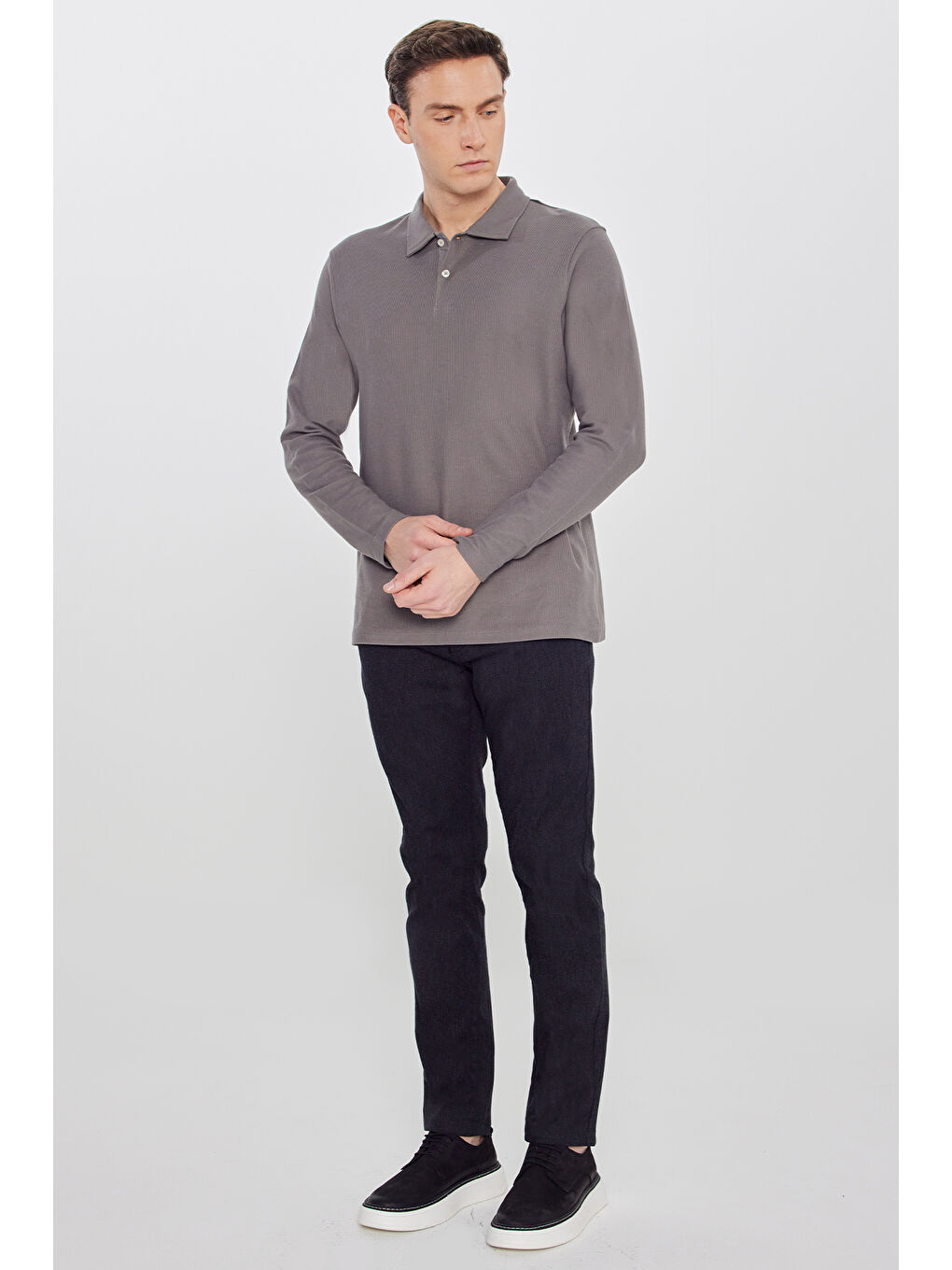 Erkek Siyah Pamuklu Slim Fit Dar Kesim 5 Cepli Esnek Casual Pantolon-2