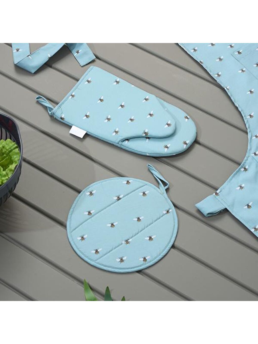 Karışık Soft Arı Desenli Eldiven Tutaç Seti - Renkli