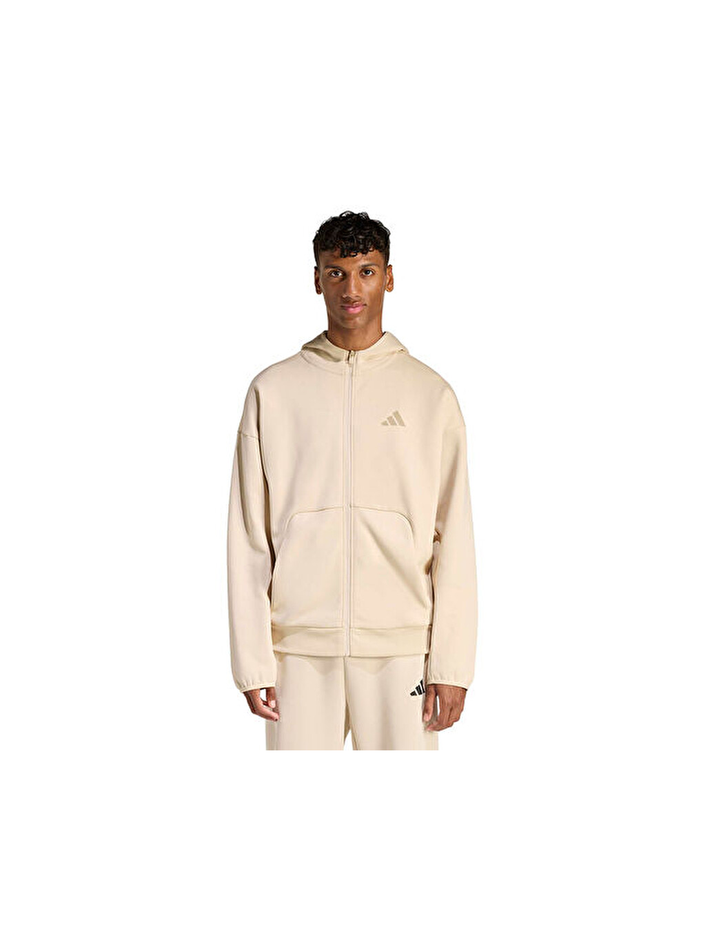 Ekru M Fi Sl Fz Erkek Günlük Fermuarlı Sweatshirt Kd7665 Krem