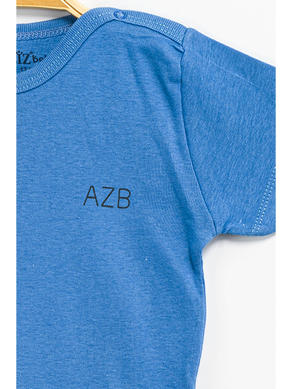 Mavi Erkek Kız Bebek Çıtçıtlı % 100 Pamuk Body & Zıbın-2