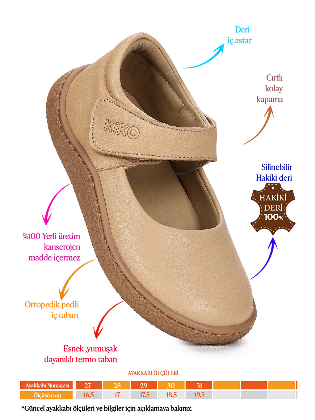 Kahverengi Lida %100 Deri Günlük Kız Çocuk Babet Ayakkabı-1