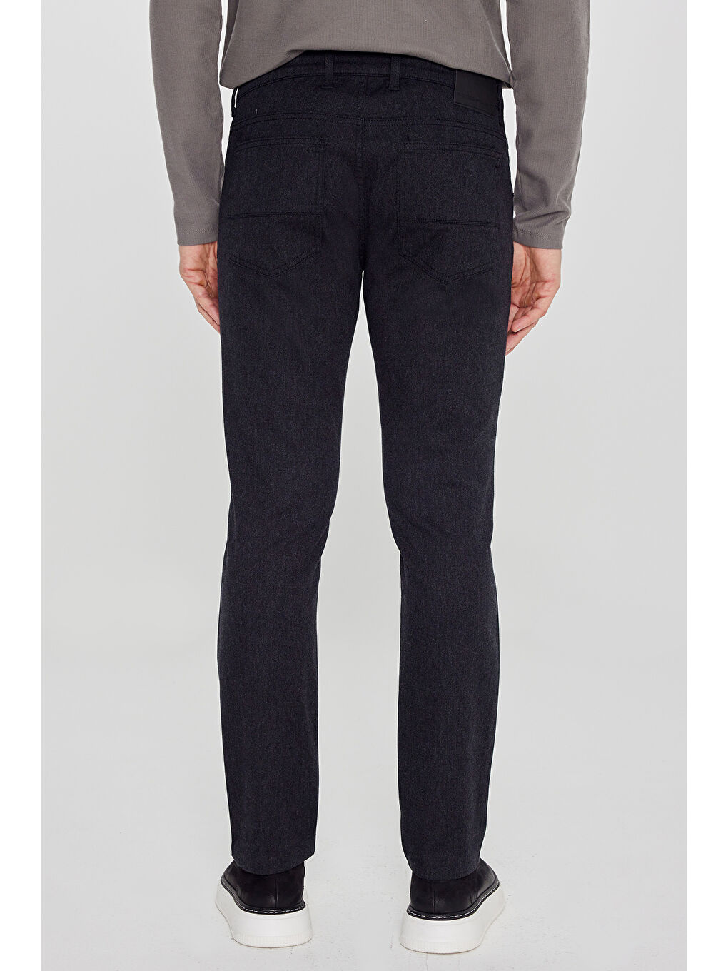 Erkek Siyah Pamuklu Slim Fit Dar Kesim 5 Cepli Esnek Casual Pantolon-4