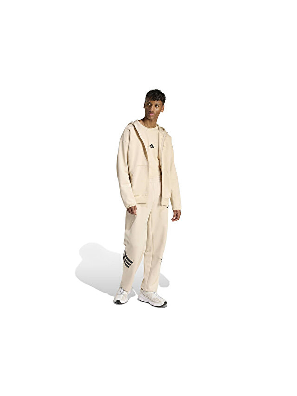 Ekru M Fi Sl Fz Erkek Günlük Fermuarlı Sweatshirt Kd7665 Krem-5