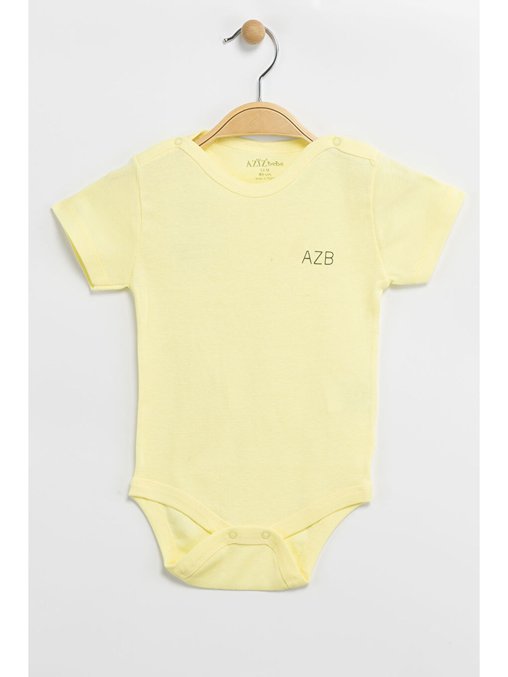 AZİZ BEBE Sari Erkek Kız Bebek Çıtçıtlı % 100 Pamuk Body & Zıbın