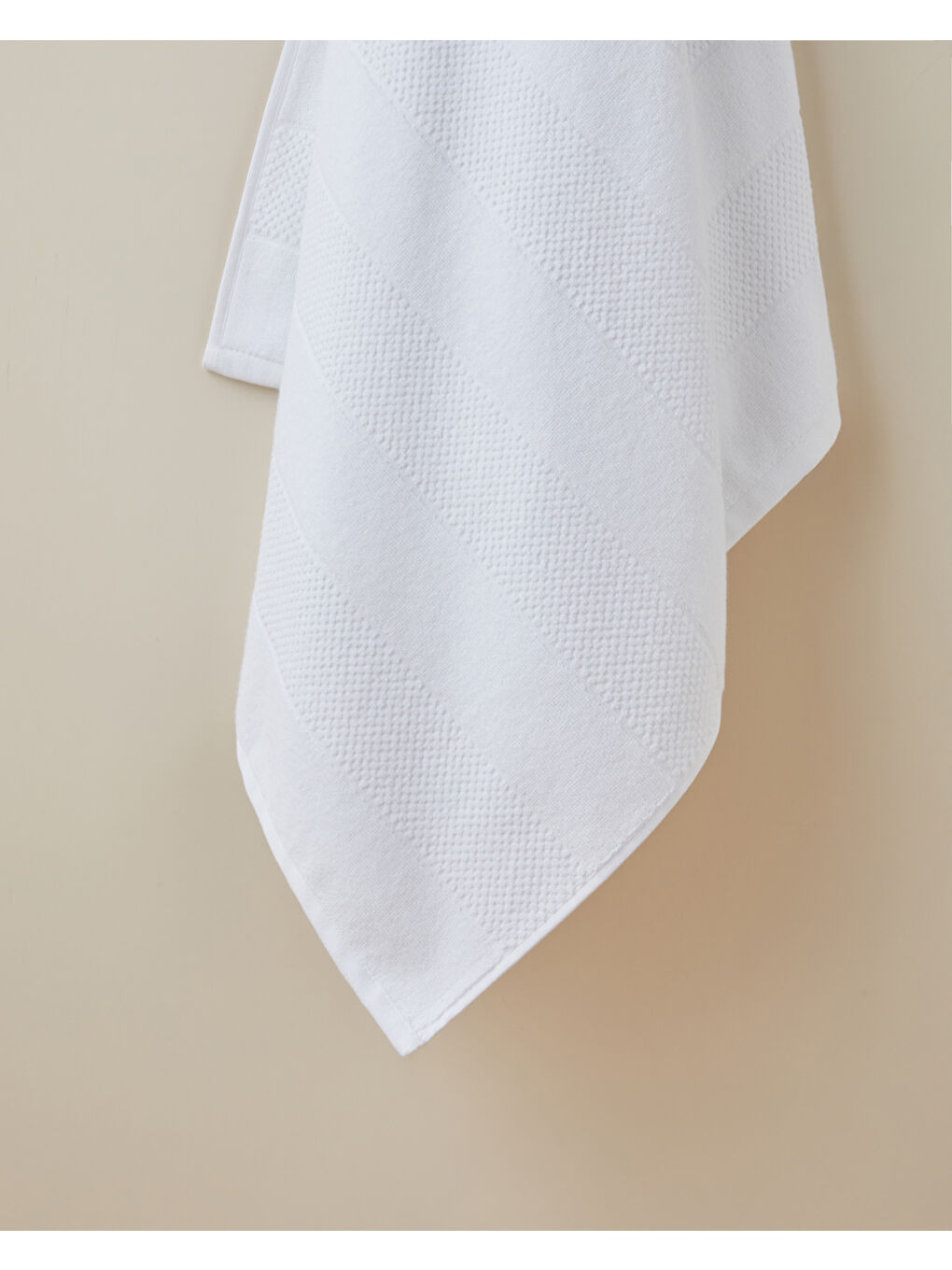 Sandy Stripe Pamuk Banyo Havlusu 80x150 cm Beyaz-1