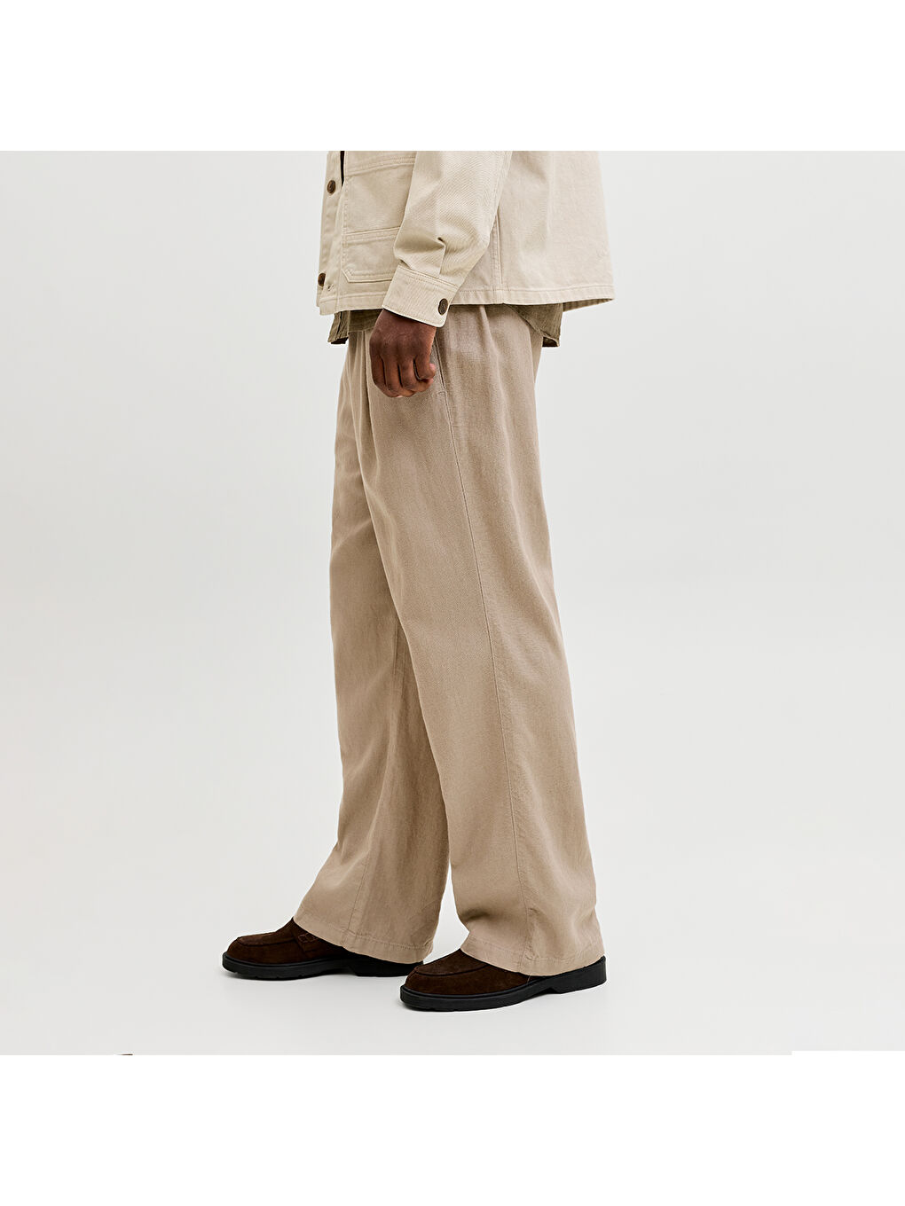 Bill Andros Vis Linen Blend Jogger Erkek Bej Pantolon-1