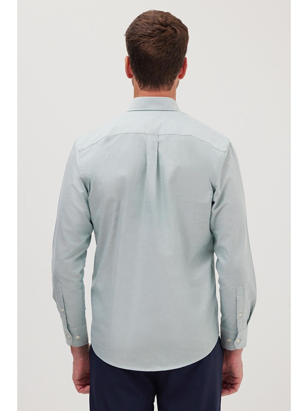 Yeşil Erkek Regular Fit Klasik Kesim Premium Oxford %100 Pamuk Mint Gömlek-6
