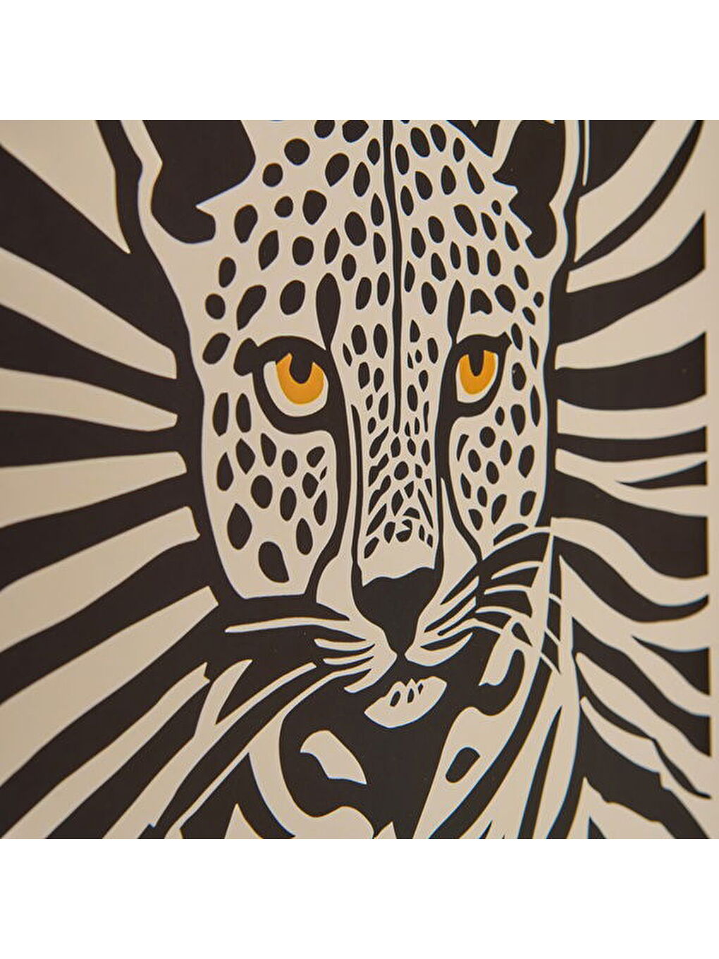 Deco Leopar Tablo - Beyaz / Siyah - 50x70 cm-1