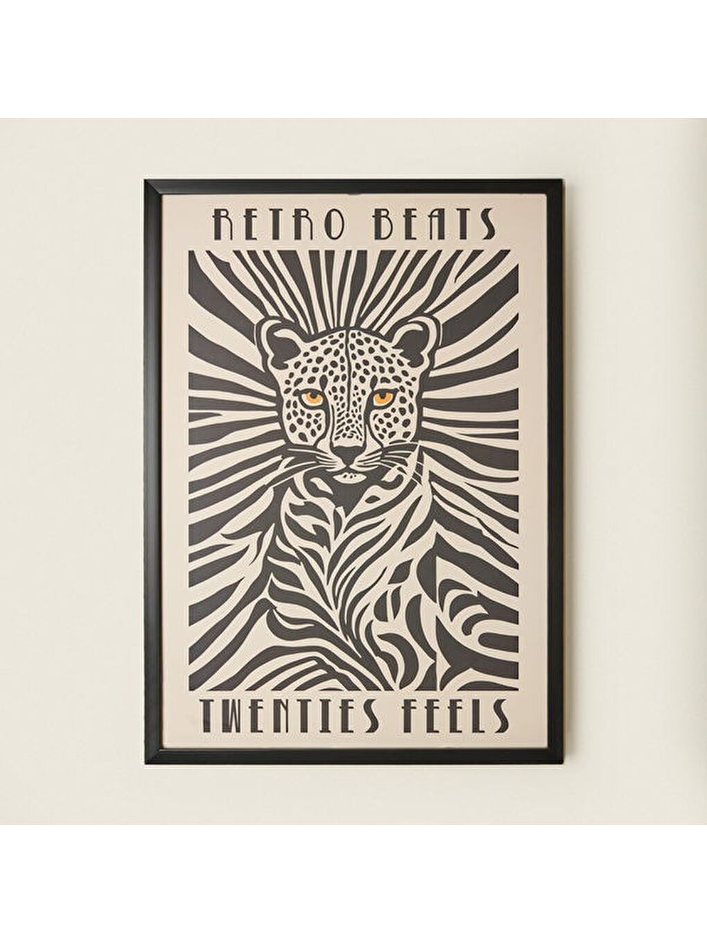 Deco Leopar Tablo - Beyaz / Siyah - 50x70 cm-2