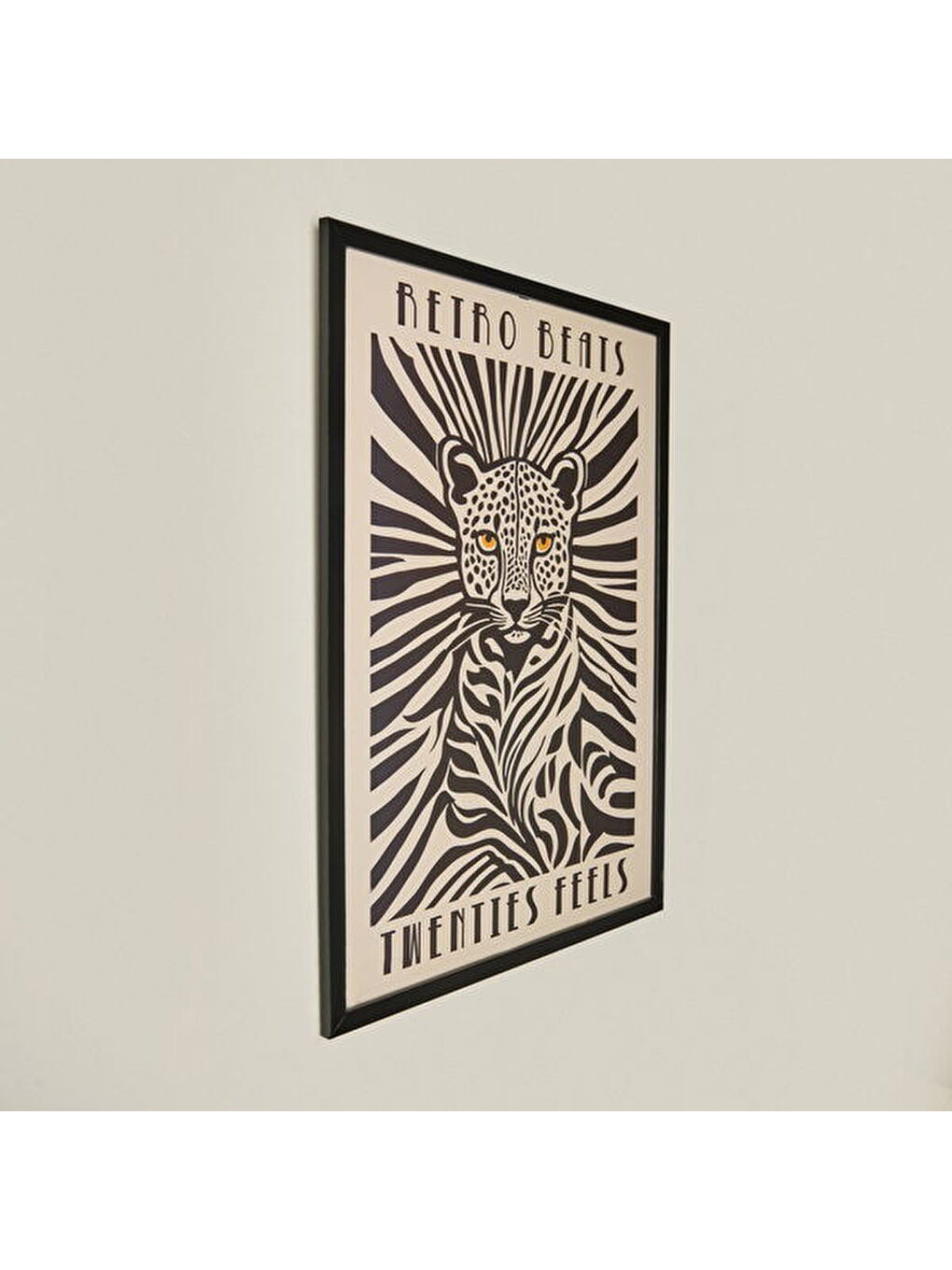 Deco Leopar Tablo - Beyaz / Siyah - 50x70 cm-3