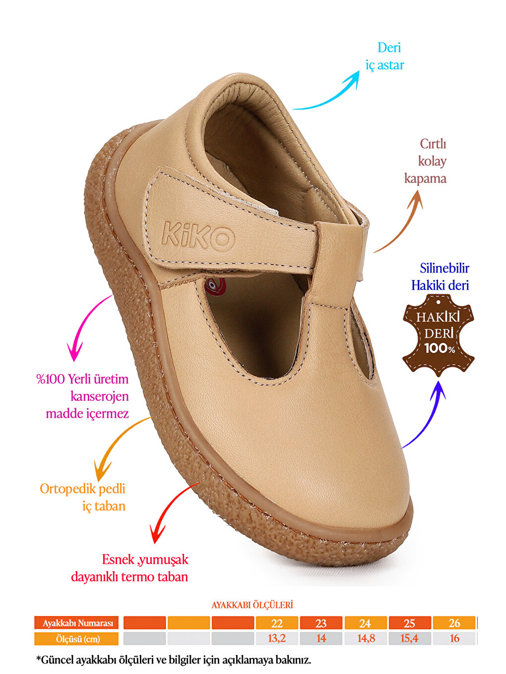 Kahverengi Lija %100 Deri Günlük Kız Bebek Babet Ayakkabı-1