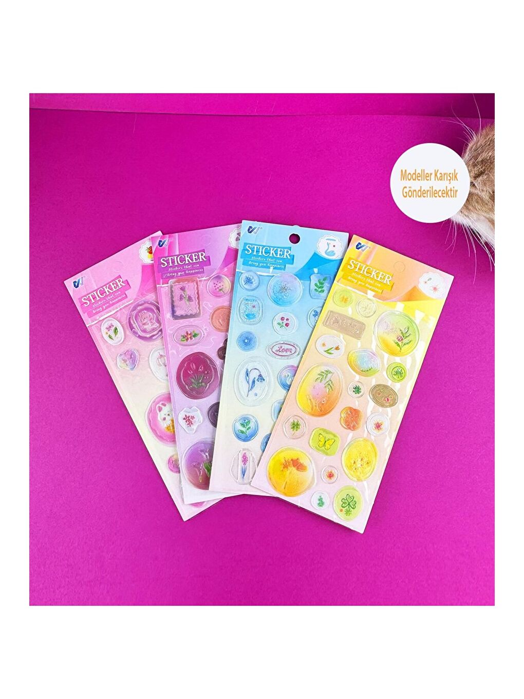BAM HEDİYELİK EŞYA Renkli Mühür Tasarımlı Sticker