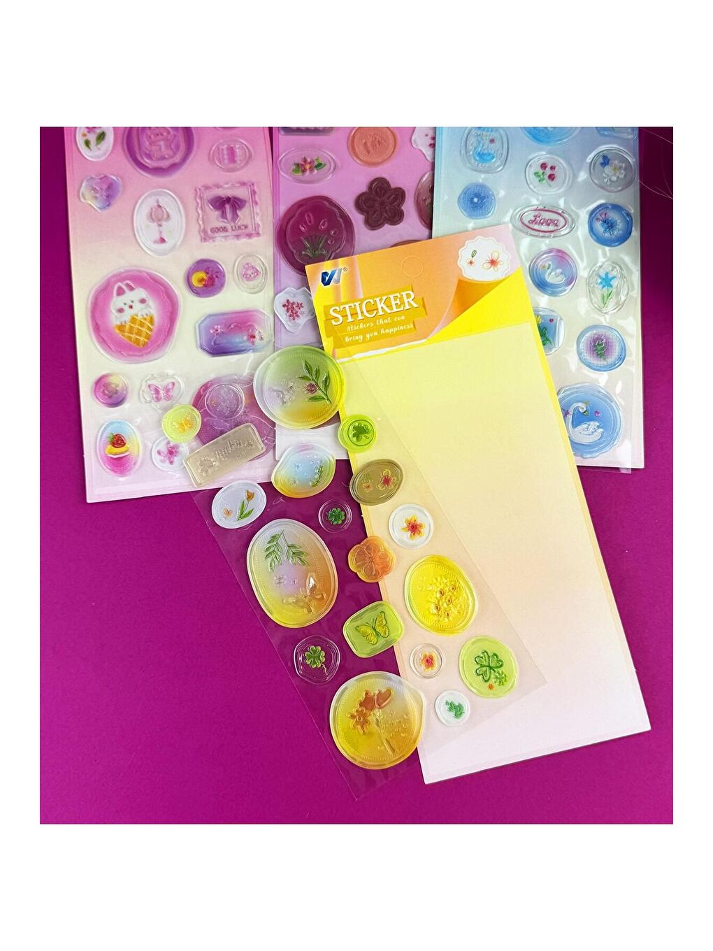 BAM HEDİYELİK EŞYA Renkli Mühür Tasarımlı Sticker - 1