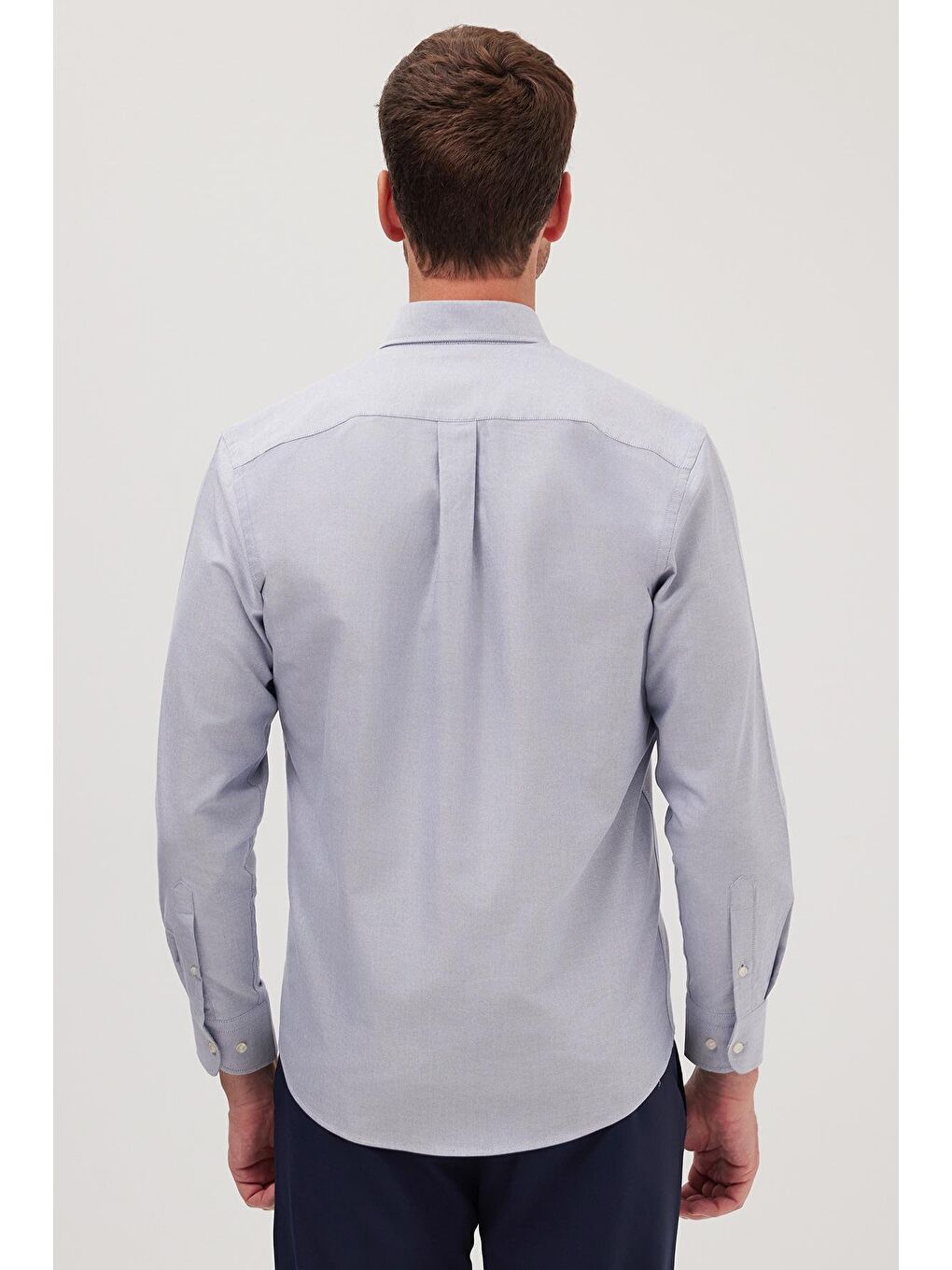Erkek Regular Fit Klasik Kesim Premium Oxford %100 Pamuk Lacivert Gömlek-6