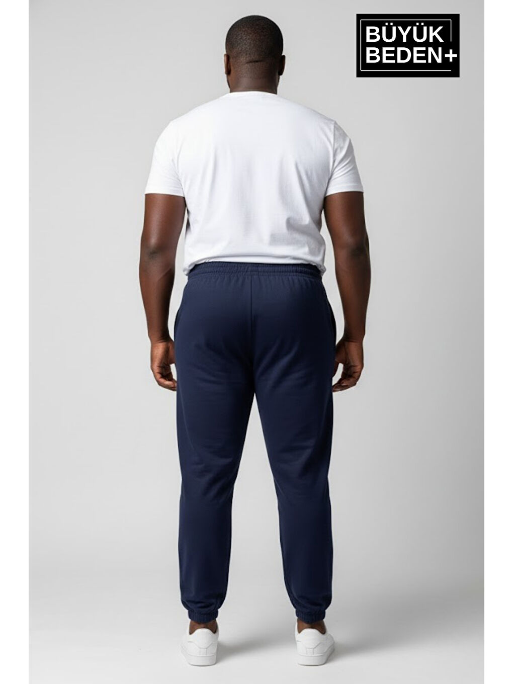 Lacivert Erkek Büyük Beden New York Baskılı Paça Lastikli Rahat Kesim Jogger İnce Eşofman Altı SPR26BEA951-5-2