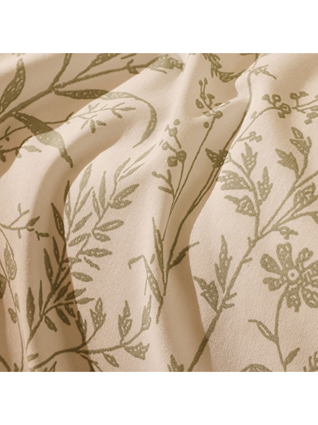 Lila Soft Zen Kolay Ütülenir Tek Kişilik Nevresim Takımı - Ekru / Yeşil-1