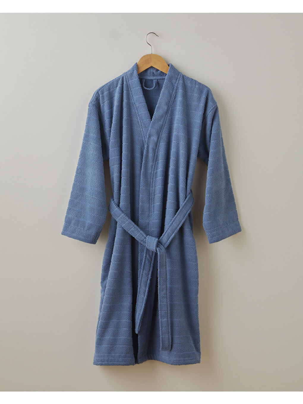 Sandy Stripe Pamuk Bornoz S-M Lacivert