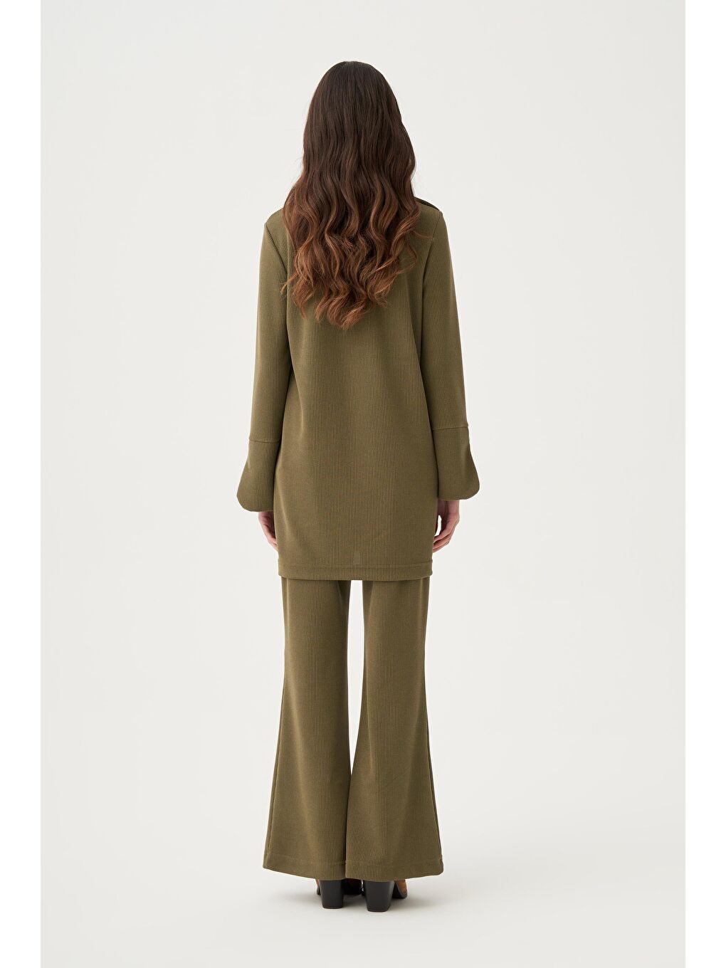 Haki-Pilise Detaylı Pantolonlu Takım-2