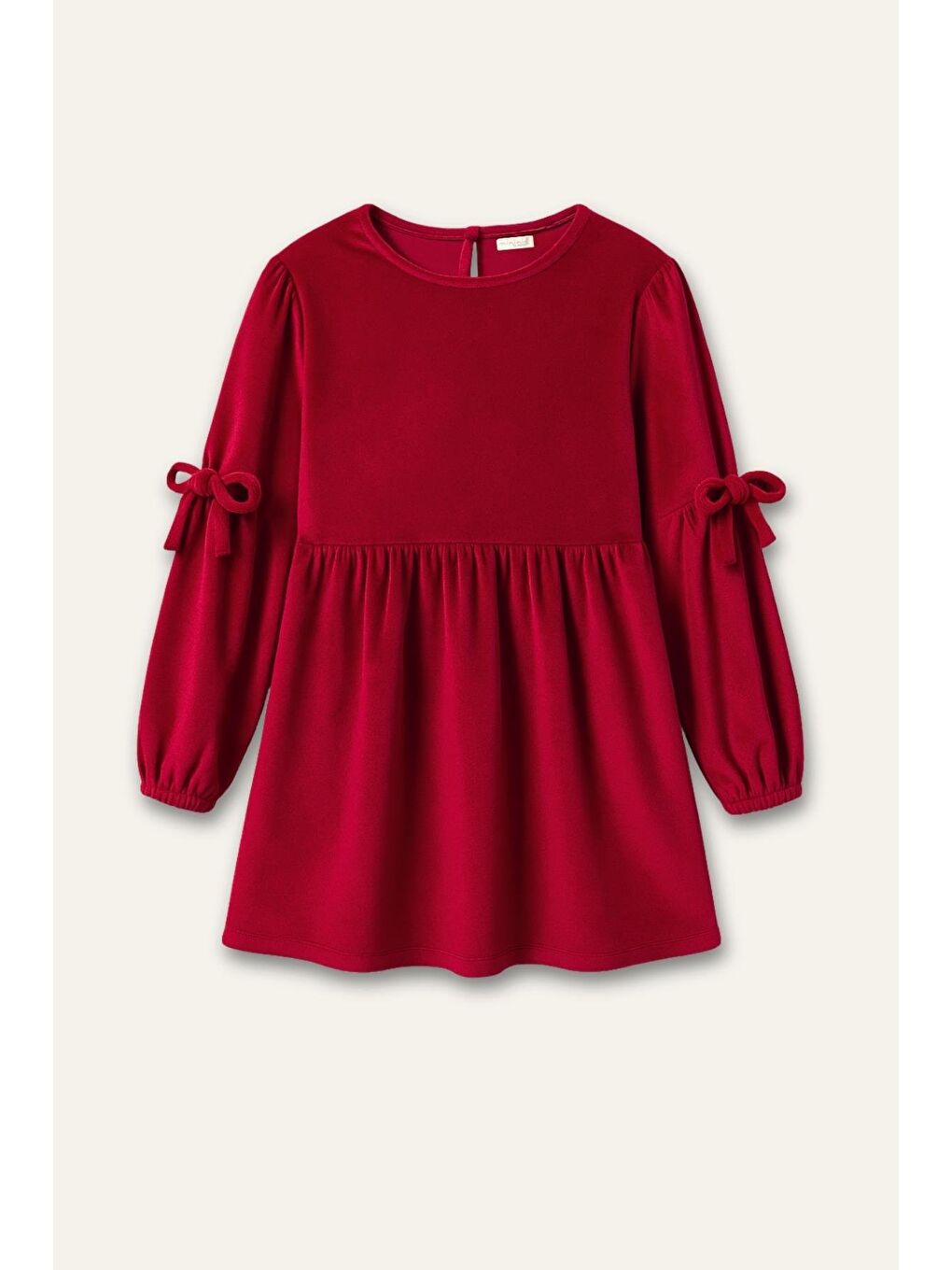 Kız Çocuk Kadife Elbise - Kırmızı