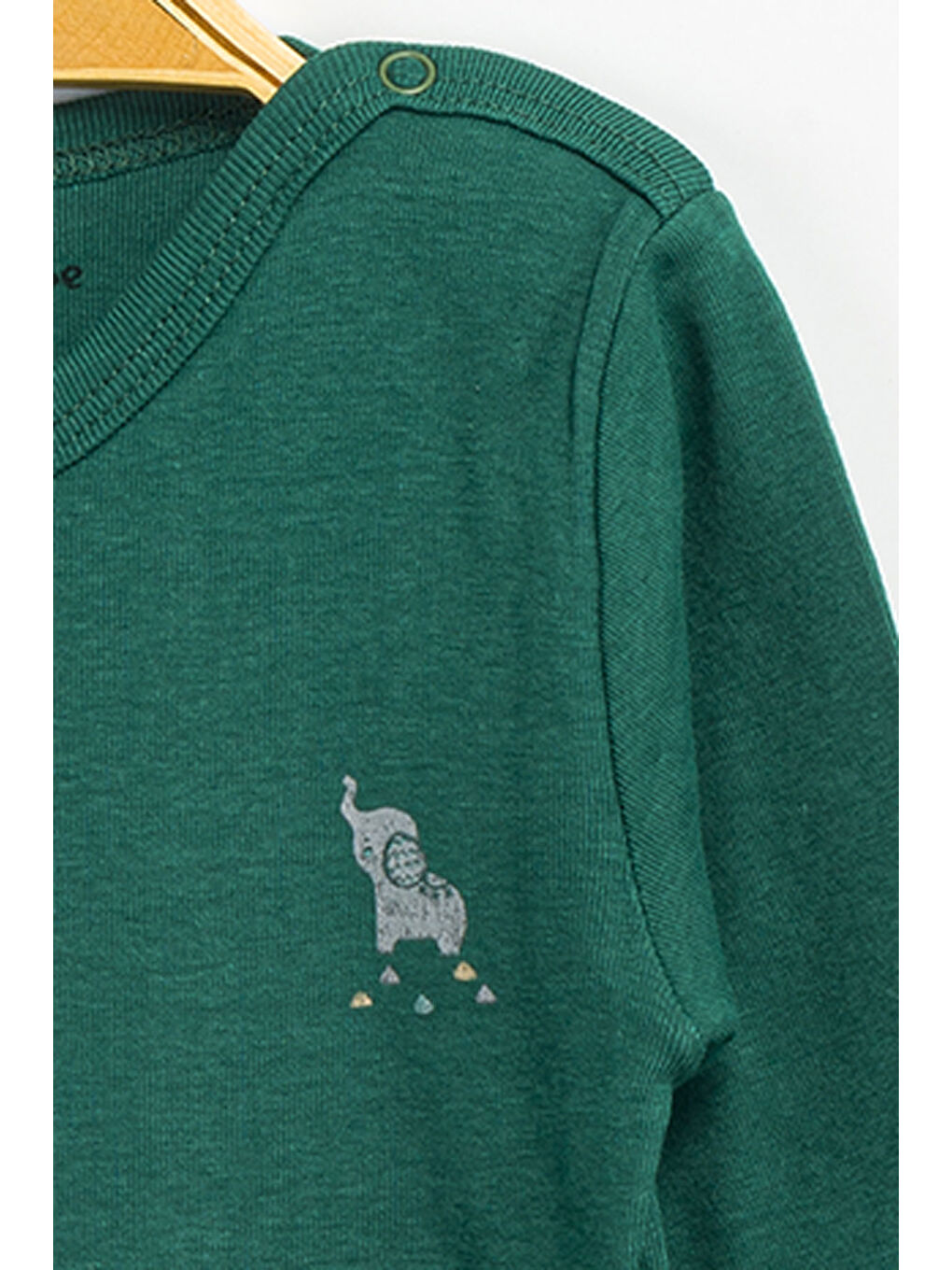 Yeşil Erkek Kız Bebek Çıtçıtlı % 100 Pamuk Body & Zıbın 0 Ay - 12 Ay-2