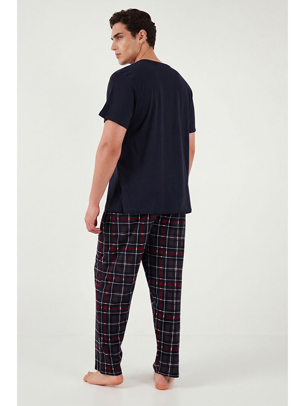 Lacivert Pamuklu Regular Fit Baskılı Pijama Takımı 6096165-5