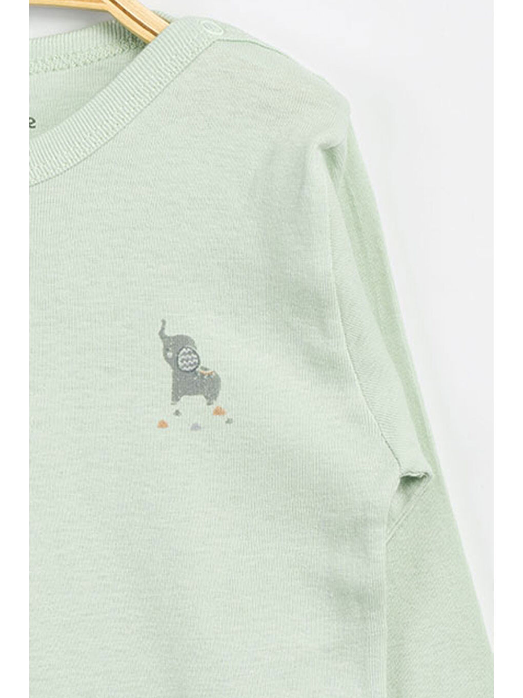 Turkuaz Erkek Kız Bebek Çıtçıtlı % 100 Pamuk Body & Zıbın 0 Ay - 12 Ay-2