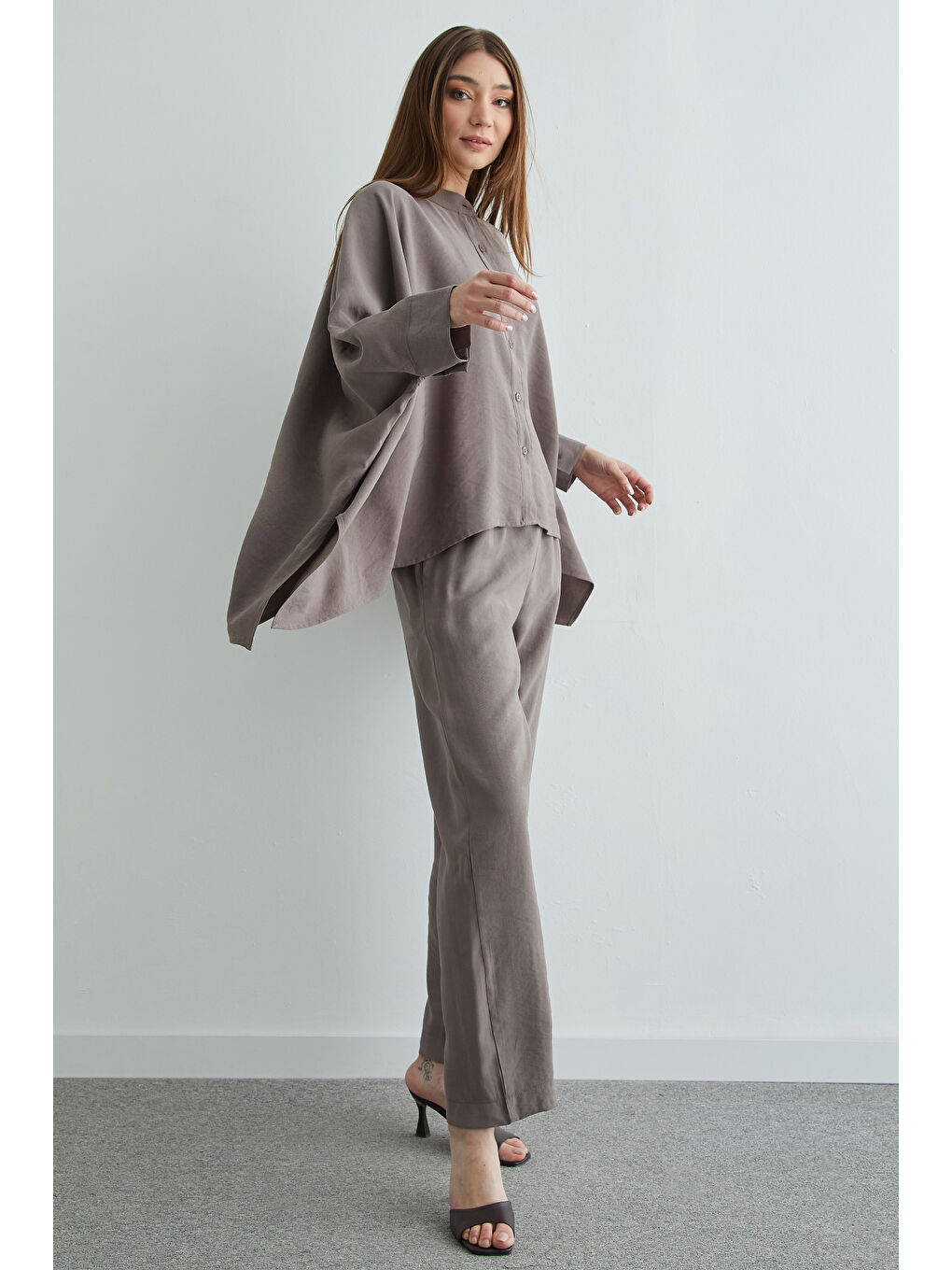 Bej Yarasa Kol Düğmeli 2 Li Takım-2