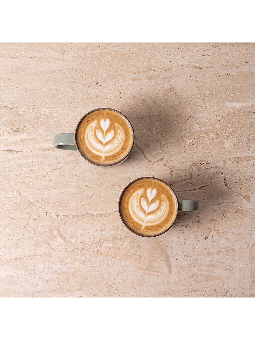 Ekru Barista 2li Yeşil Mat Porselen Kupa Seti-2