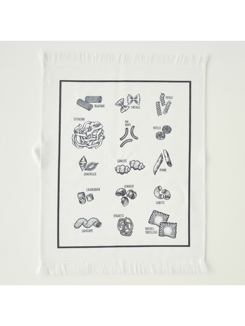 Spagetti Pamuklu Kurulama Bezi 2'li Siyah-Beyaz (40x50 cm)-1