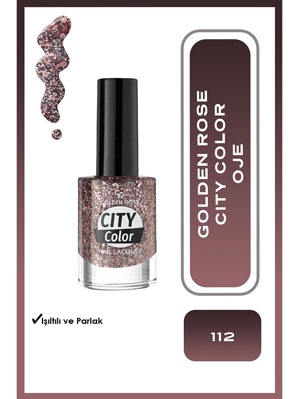 City Color Nail Lacquer Glitter No: 112 - Işıltılı Oje