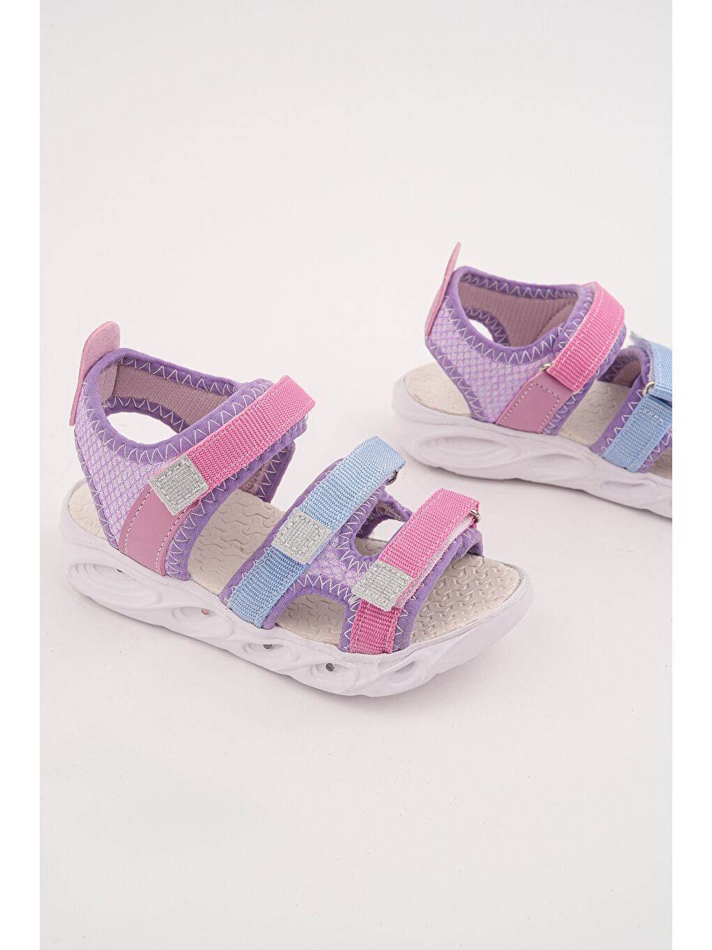 Lila TATU Kız Çocuk Cırtlı Işıklı Sandalet-2