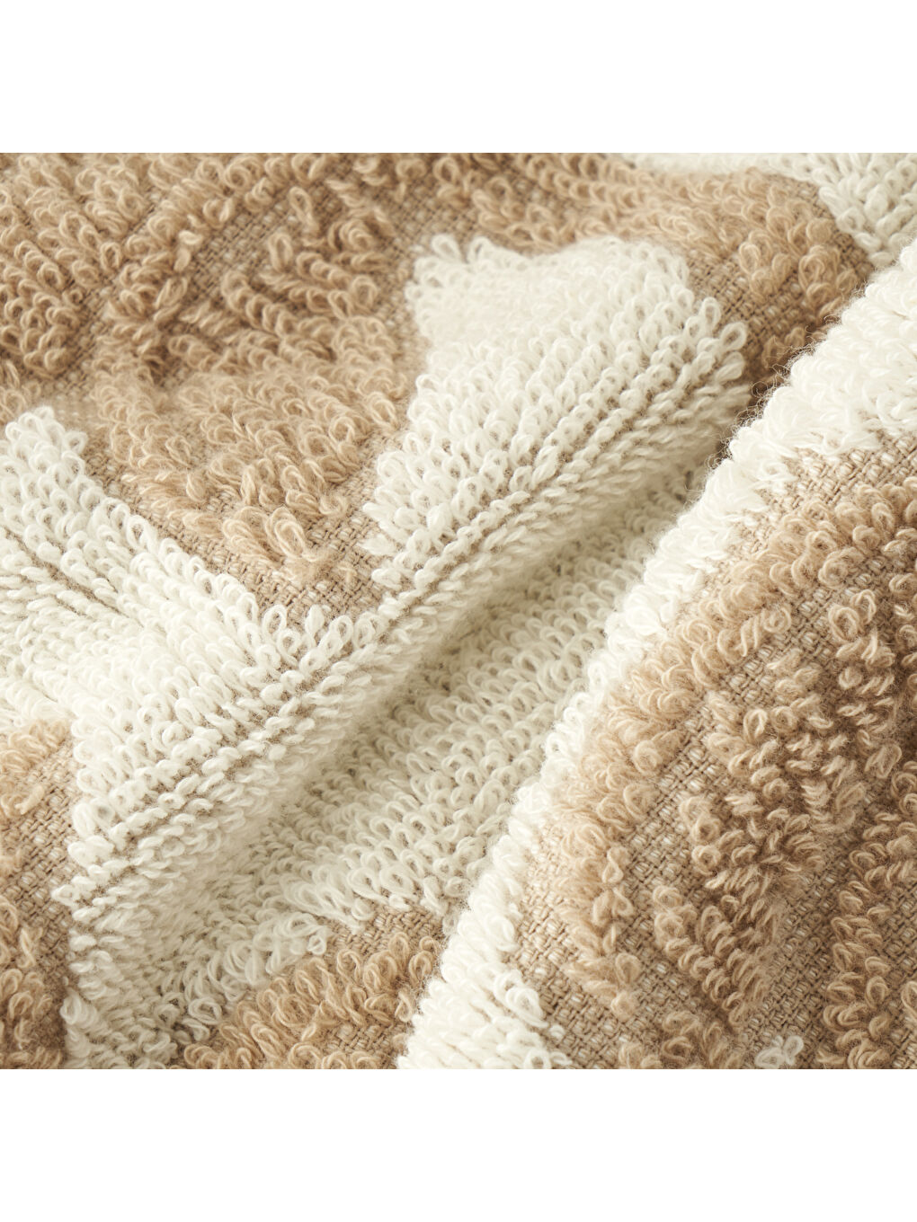 %100 Pamuk Palm Yüz Havlusu Bej (50x70 cm)-1