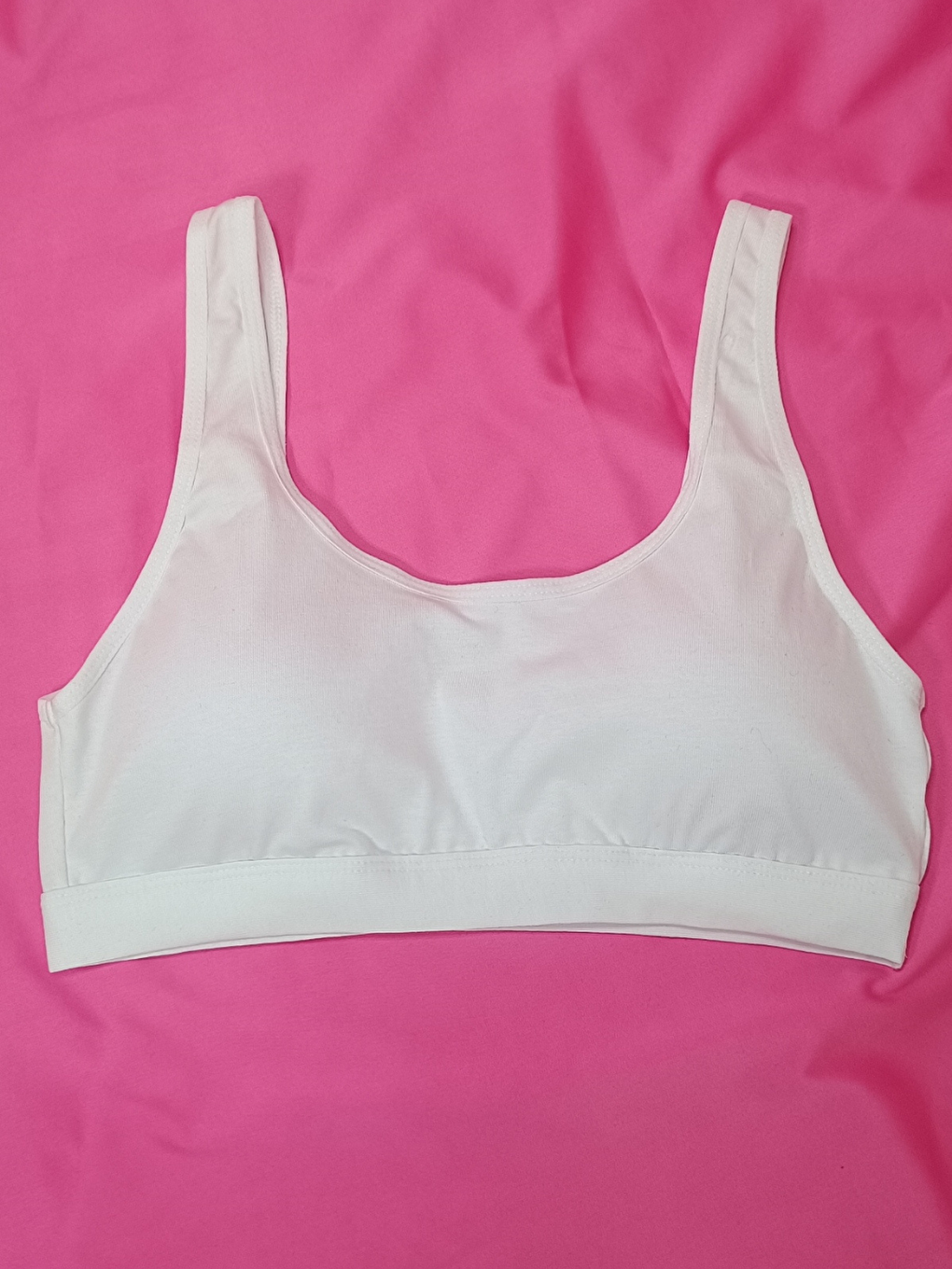 Beyaz Kadın Pamuklu Çıkarılabilir Pedli Büstiyer Bb2121