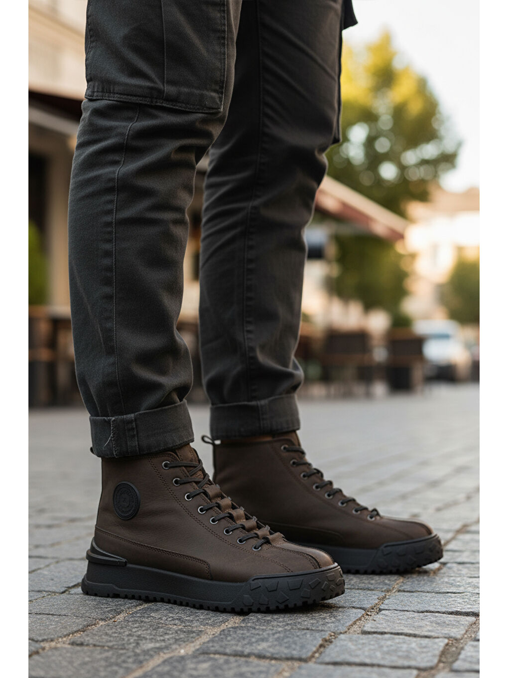 Antrasit Nubuk Hakiki Deri Kaymaz Erkek Bot 260014 M-2