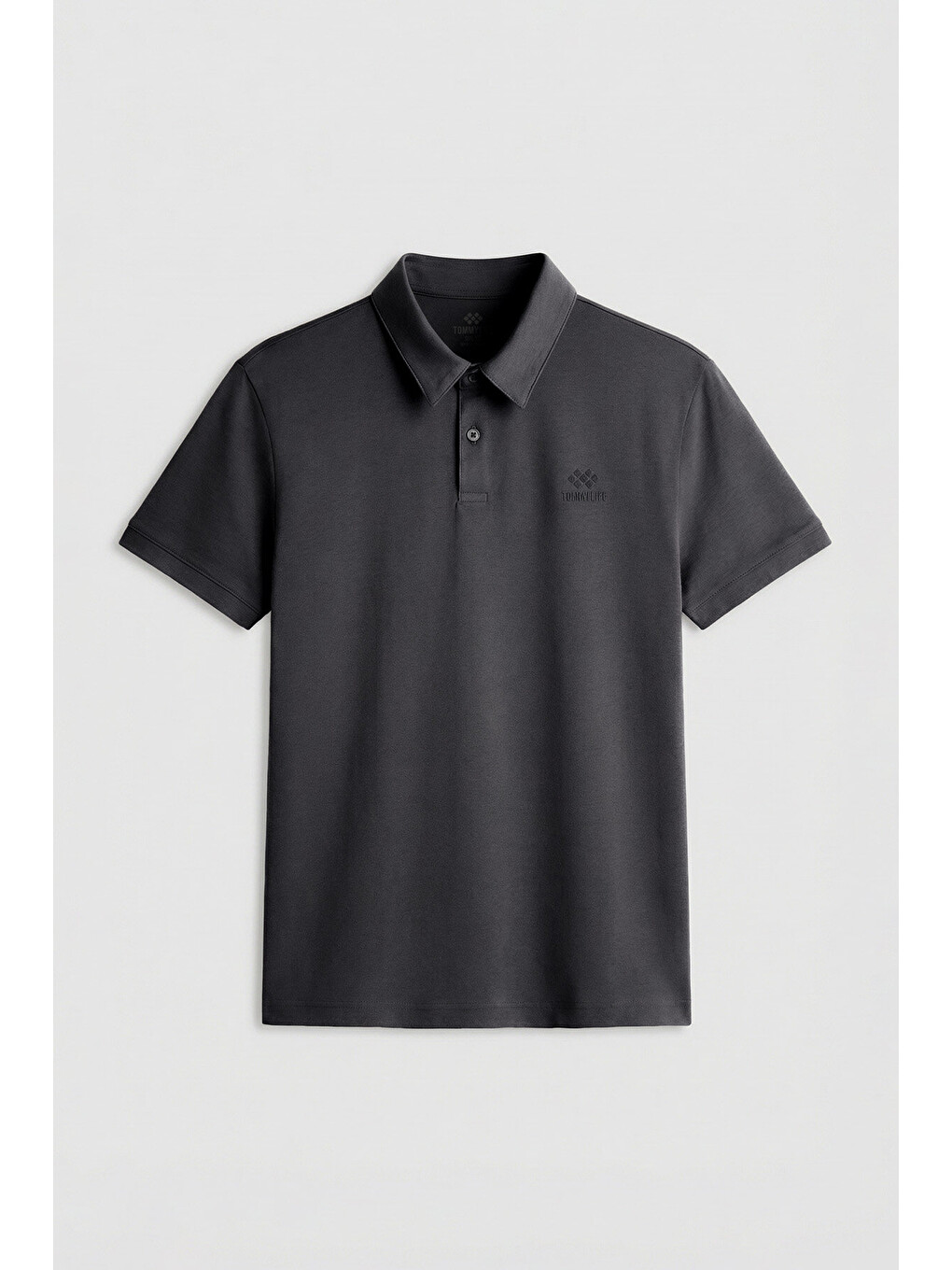 Antrasit Standart Kalıp Basic Polo Yaka Erkek Tişört - 87748