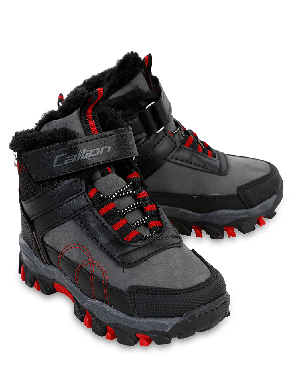 Gri Erkek Çocuk Bot 31-35 Numara Füme-Kırmızı-1