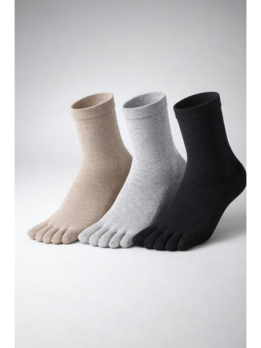 Siyah Bambu Parmaklı 3'lü Paket Çorap | Koku ve Mantar Önleyici | Ter Emici | Kokulu COKRENKLI-0