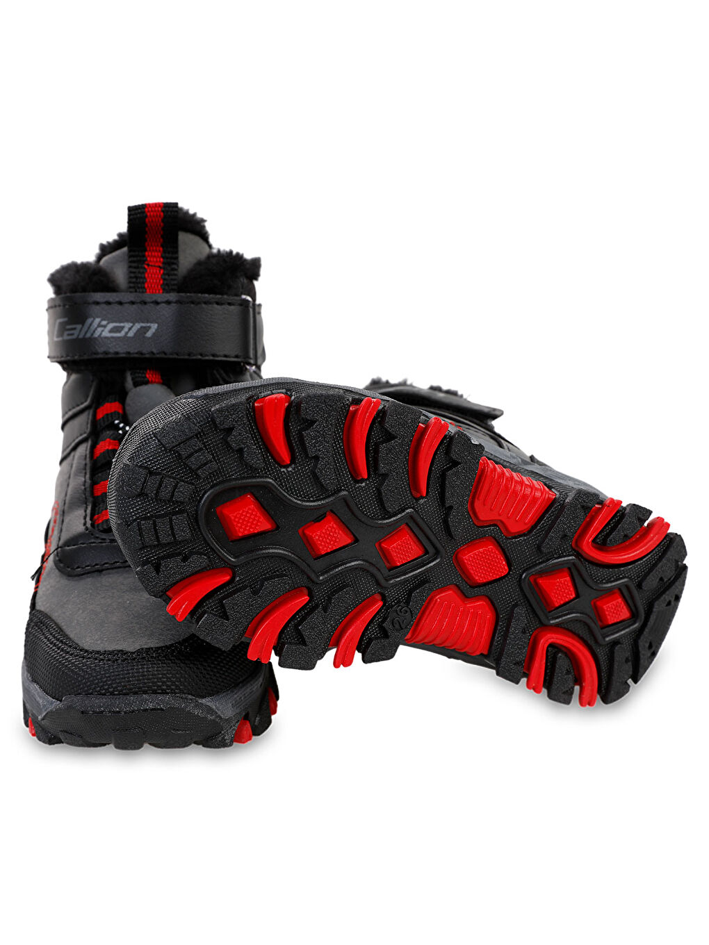 Gri Erkek Çocuk Bot 31-35 Numara Füme-Kırmızı-4