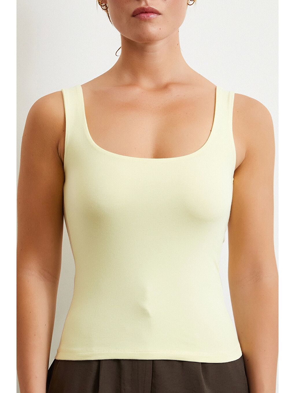 Askılı Basic Top Sarı-4
