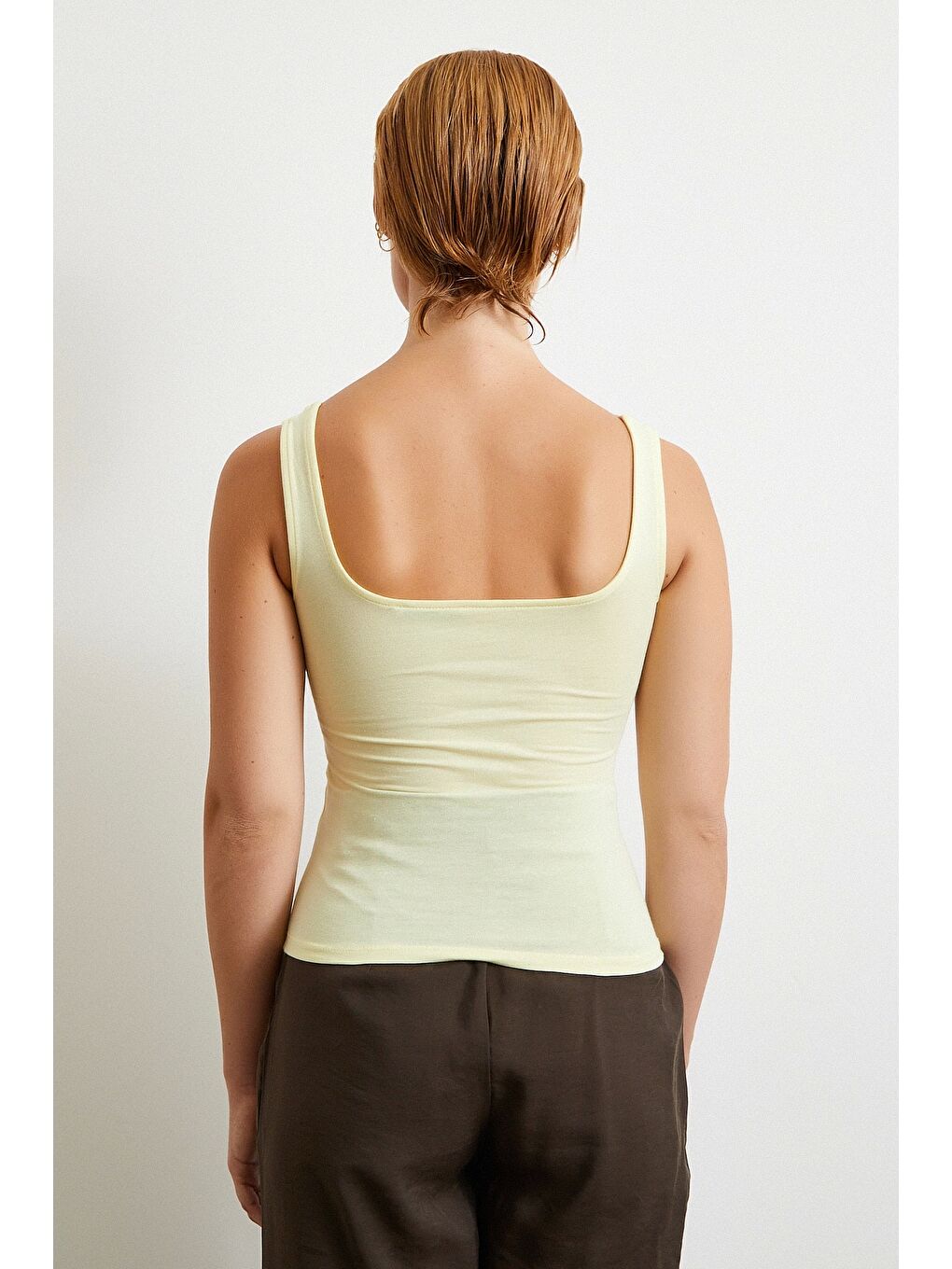 Askılı Basic Top Sarı-5