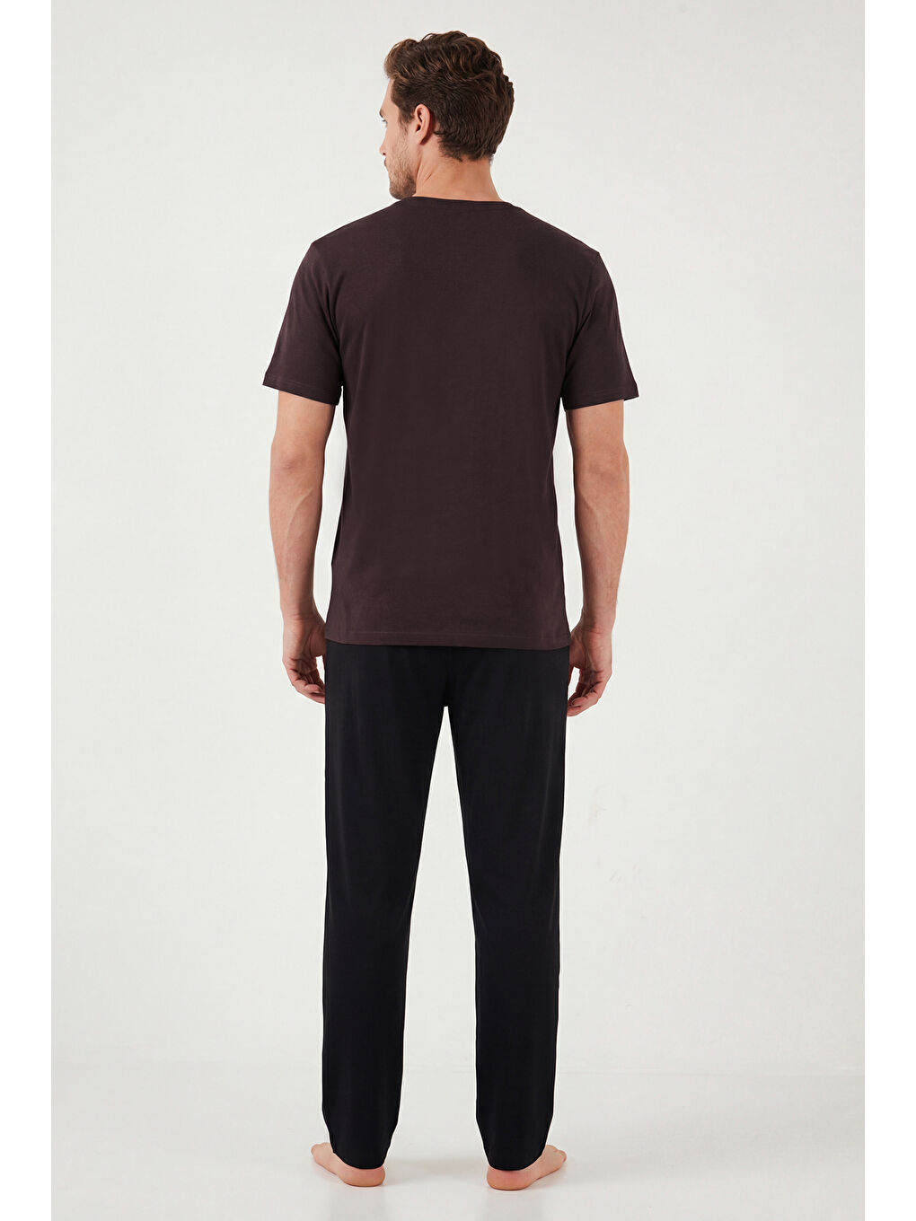 Mürdüm Pamuklu Regular Fit Baskılı Pijama Takımı 6096160-5