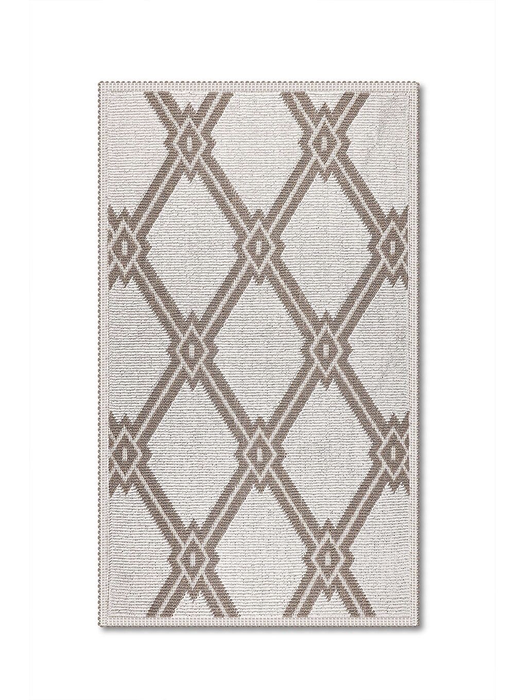 Marta Doğal Pamuklu 2'li Banyo Paspas & Halı Seti 60x100+50x60 Cm - Bej-1