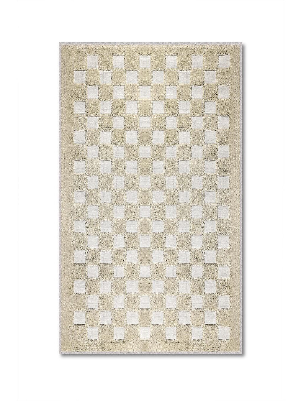 Puantiye Doğal Pamuklu 2'li Banyo Paspas Seti 60x100+50x60 Cm - Bej-1