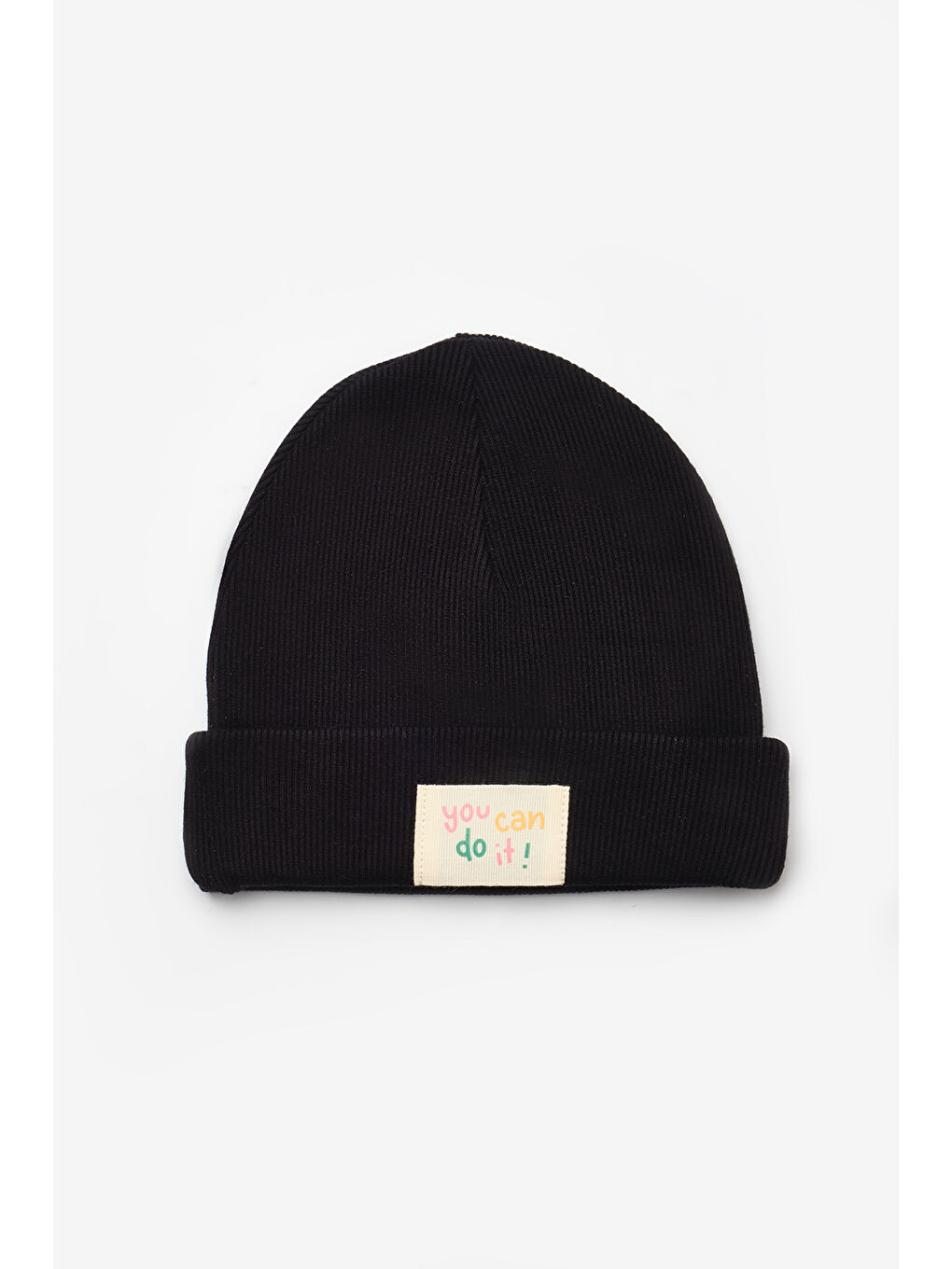 Siyah Mottolu Çocuk Bere