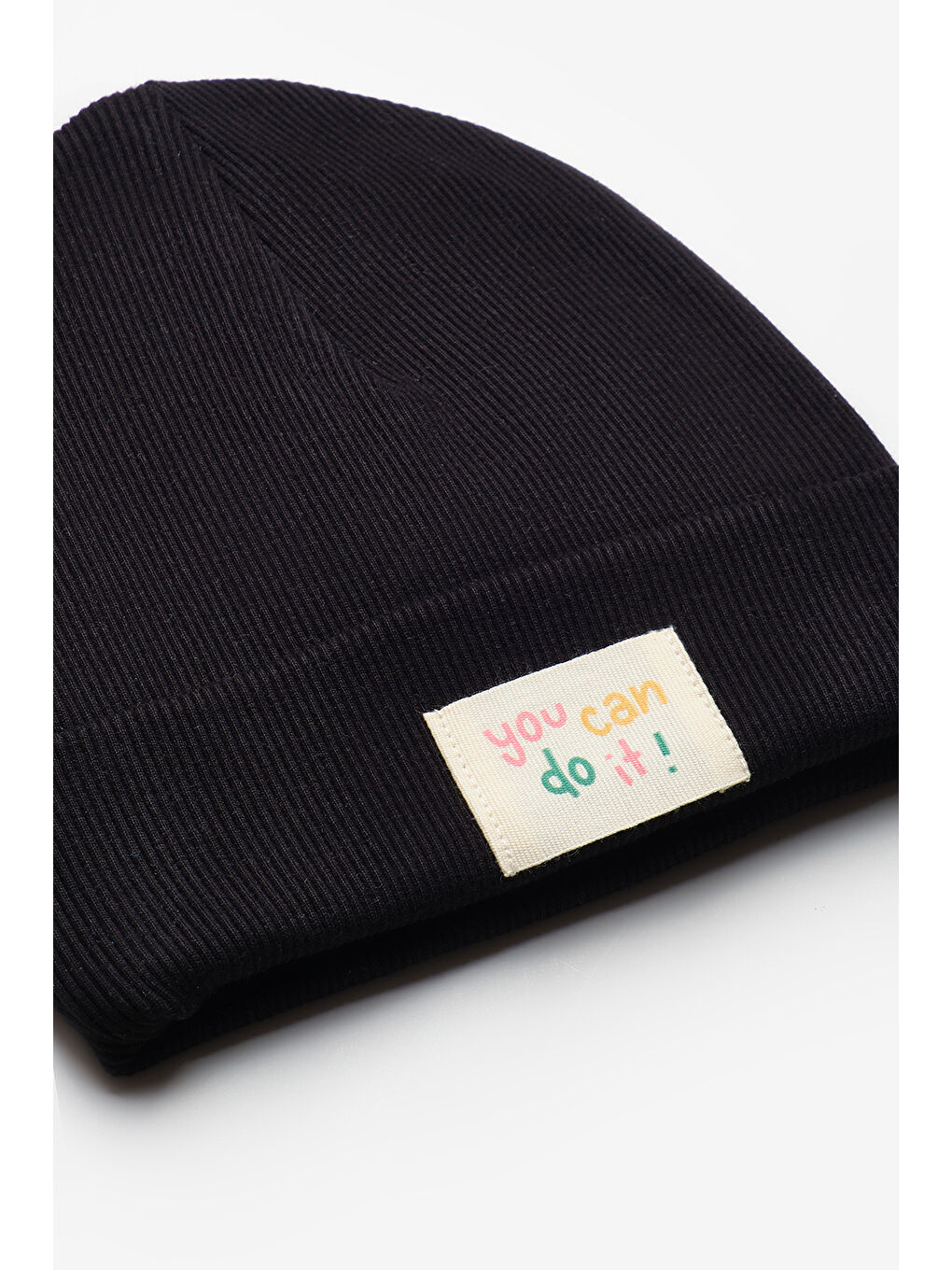 Siyah Mottolu Çocuk Bere-1