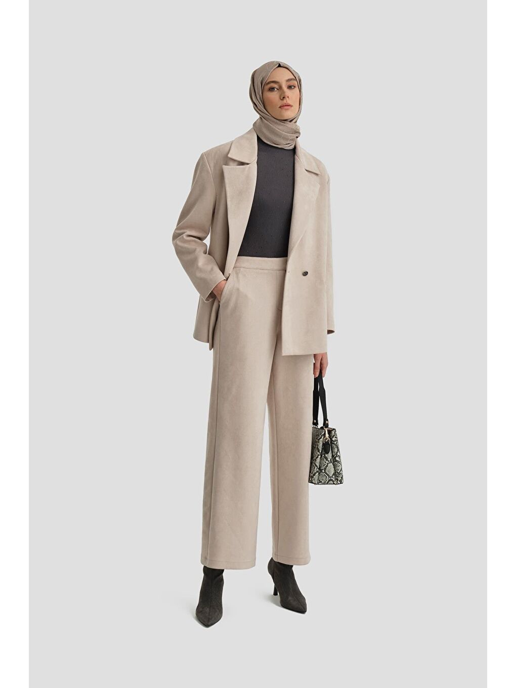 Süet Blazer Ceket 24K5710 Bej