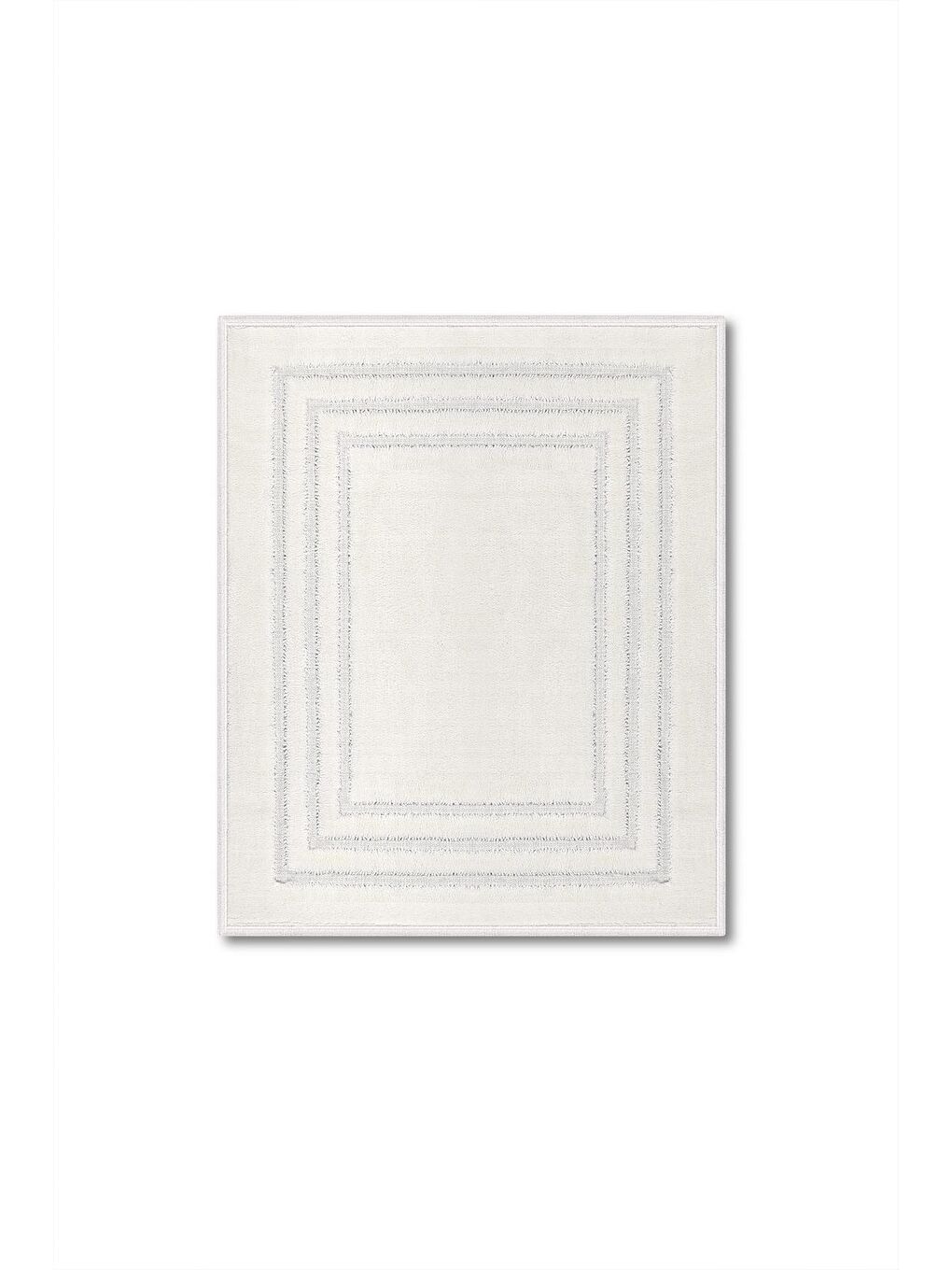 Lxc Çerçeveli Doğal Pamuku 2'li Banyo Paspas & Halı Seti 60X100+50X60 Beyaz-2