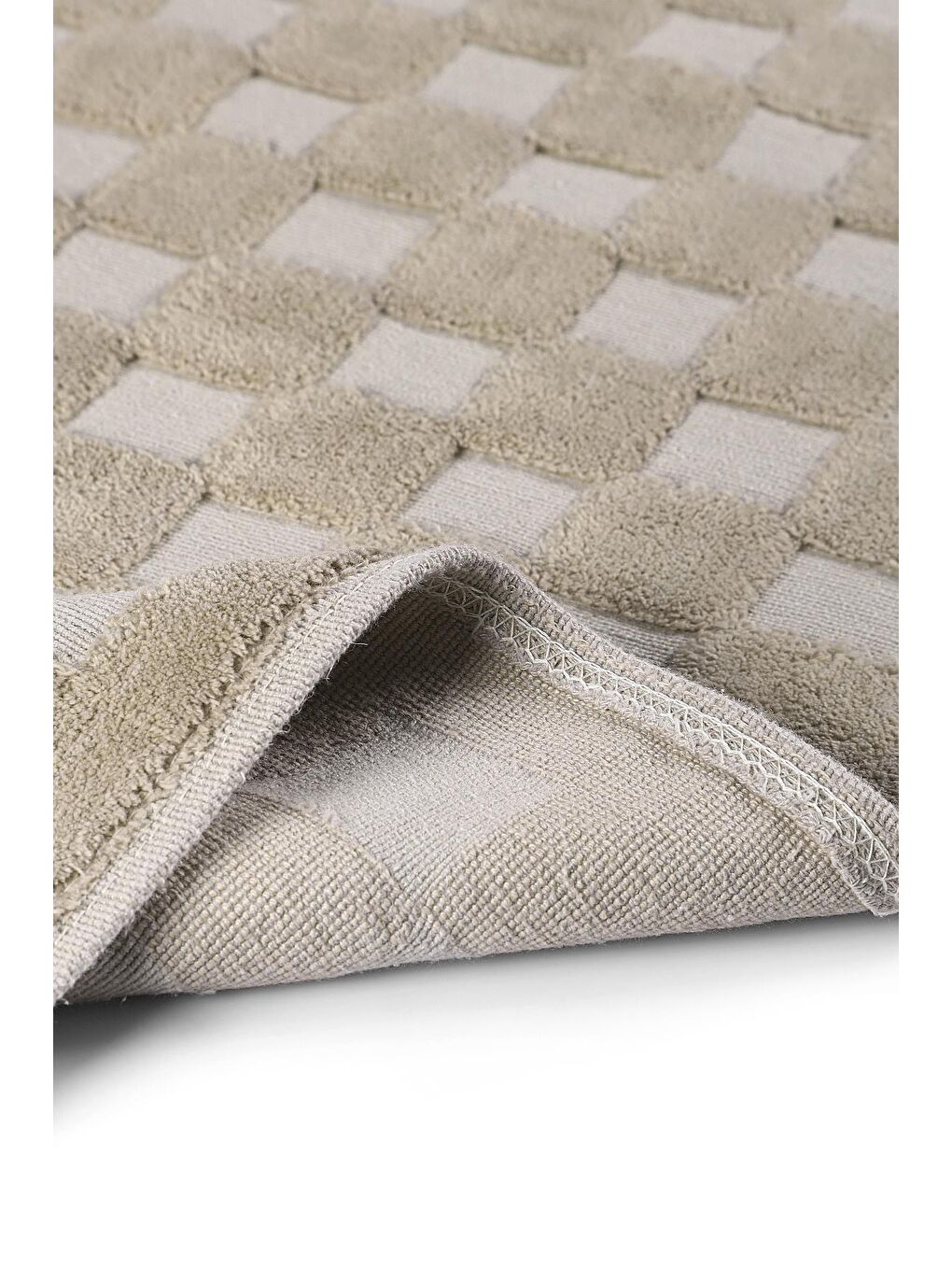 Puantiye Doğal Pamuklu 2'li Banyo Paspas Seti 60x100+50x60 Cm - Bej-4