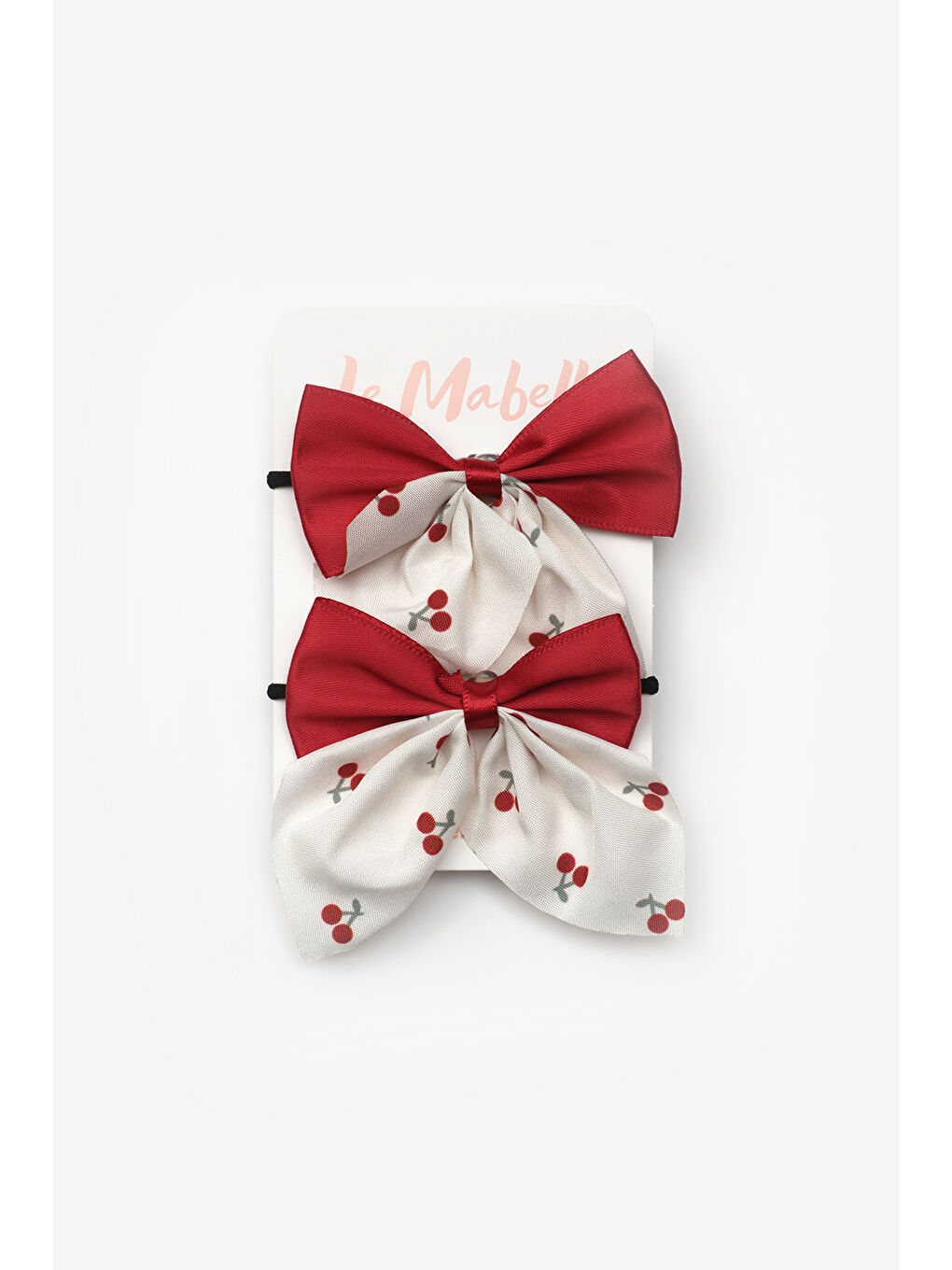 Kırmızı Kiraz Detaylı Kız Çocuk Fiyonk Lastik Toka-1